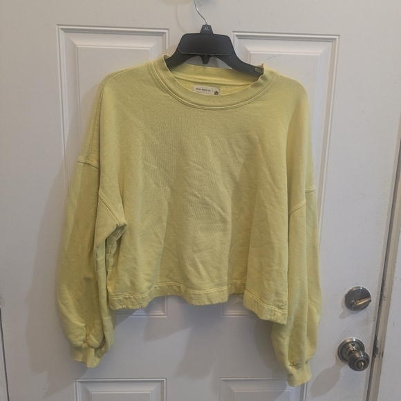 Back Beat Co Lemon Yellow Puff Sleeve Sweatshirt - Picture 2 of 4